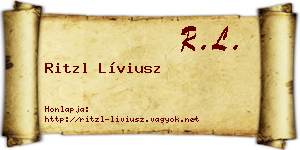Ritzl Líviusz névjegykártya