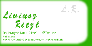 liviusz ritzl business card